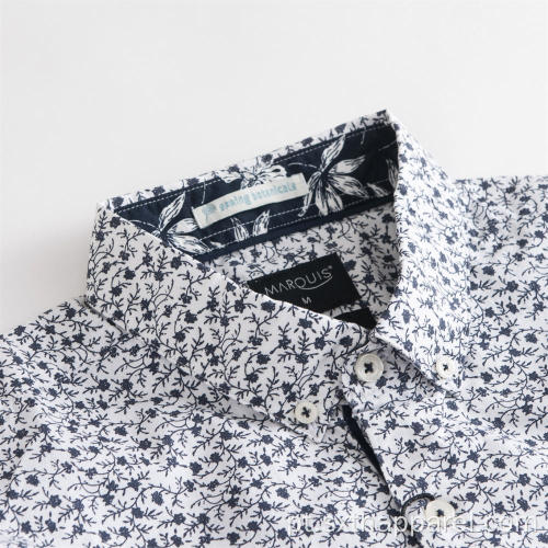 Camisa de manga comprida floral sexy masculina